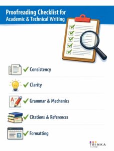 Proofreading checklist for academic and technical writing