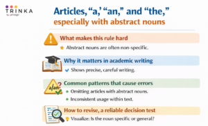Articles, “a,” “an,” and “the,” especially with abstract nouns