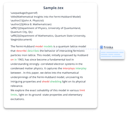 latex correction
