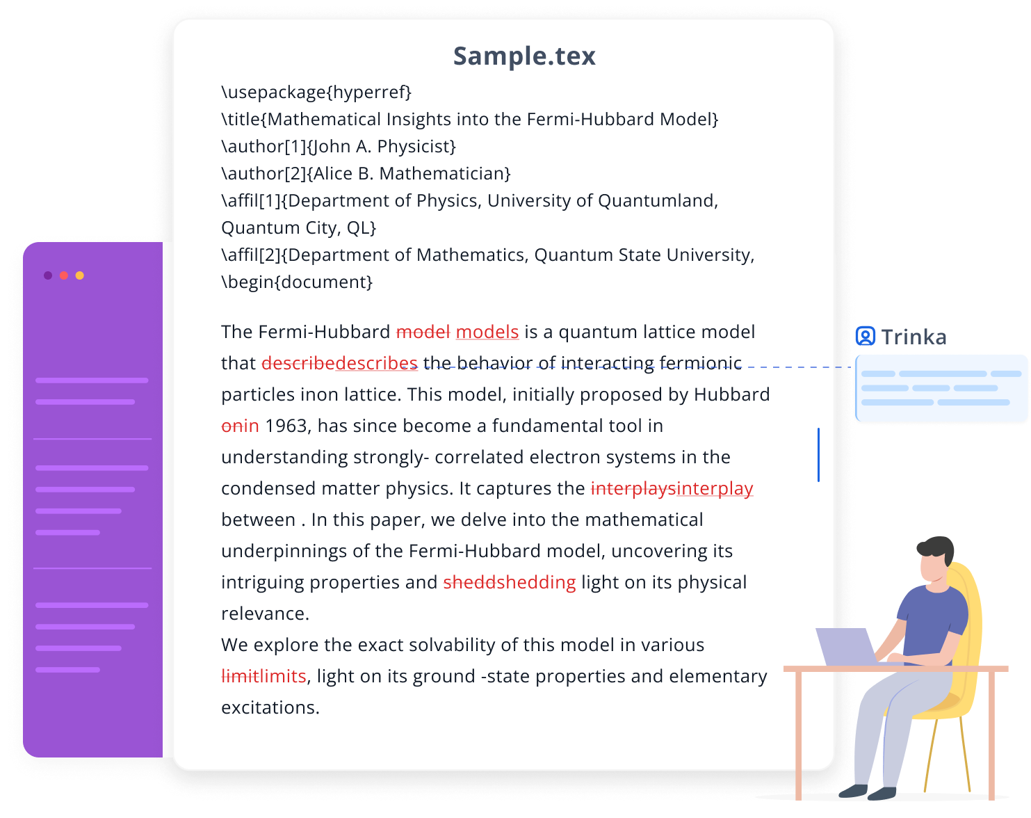 LaTeX ファイルの文法エラーを校正する - 文法 チェック